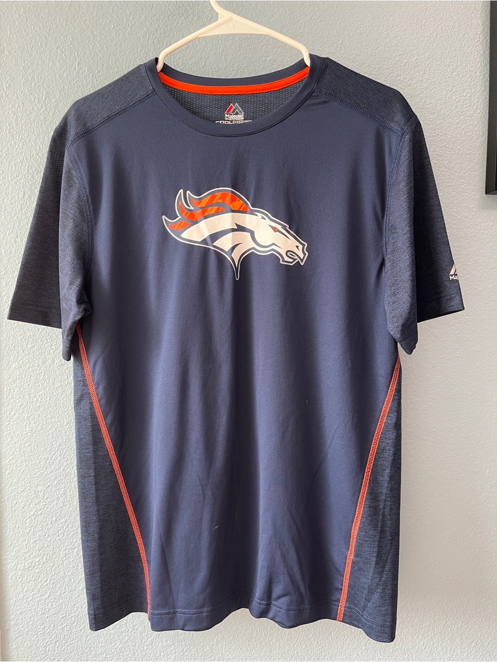 Majestic Navy and Orange Denver Broncos T-Shirt